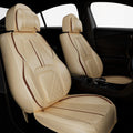 5PCS Water Proof Nappa Leather Car Seat Covers (Full Set, Beige) Y4026