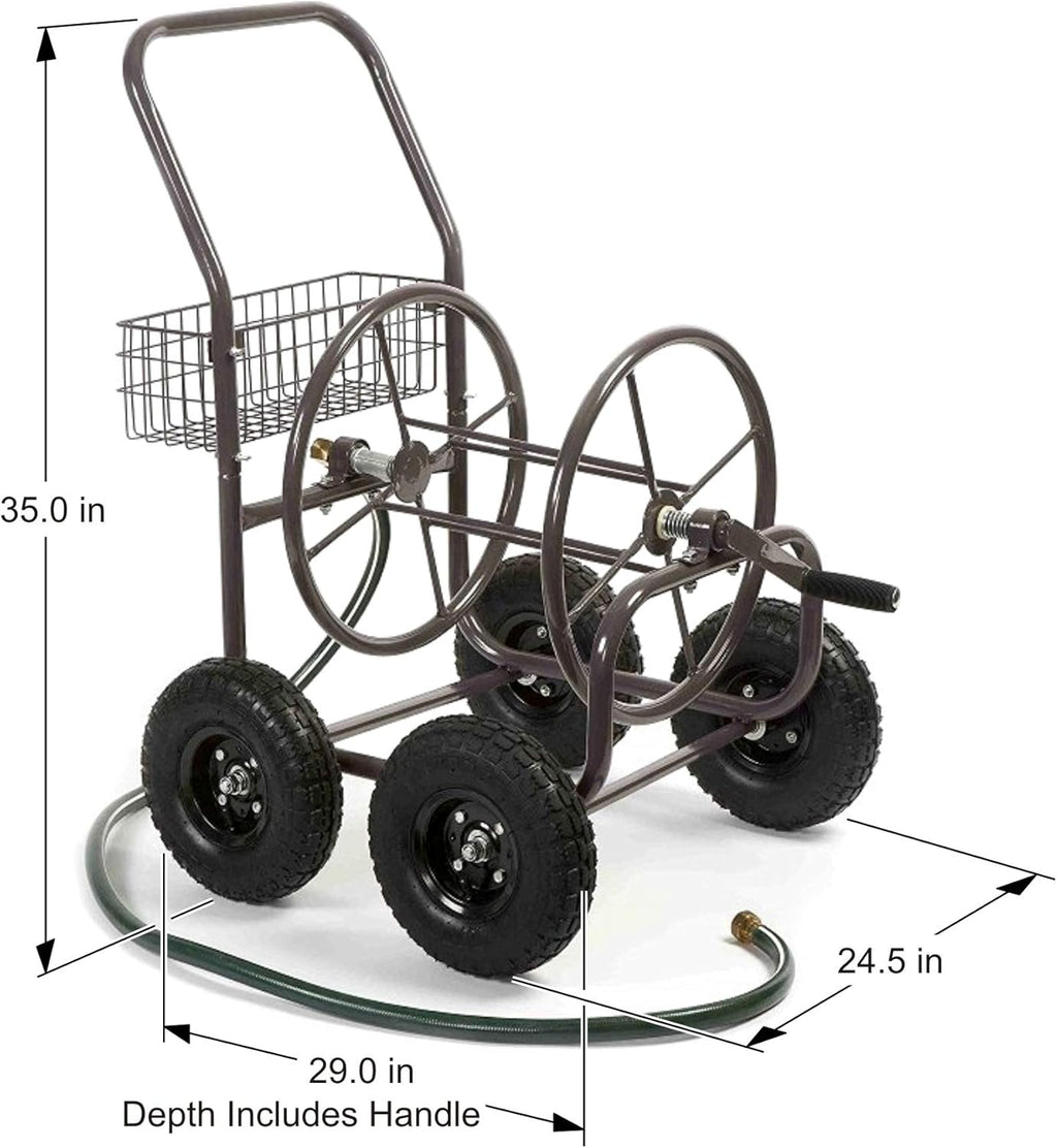 Bronze 4 Wheel Garden Hose Reel Cart O3719