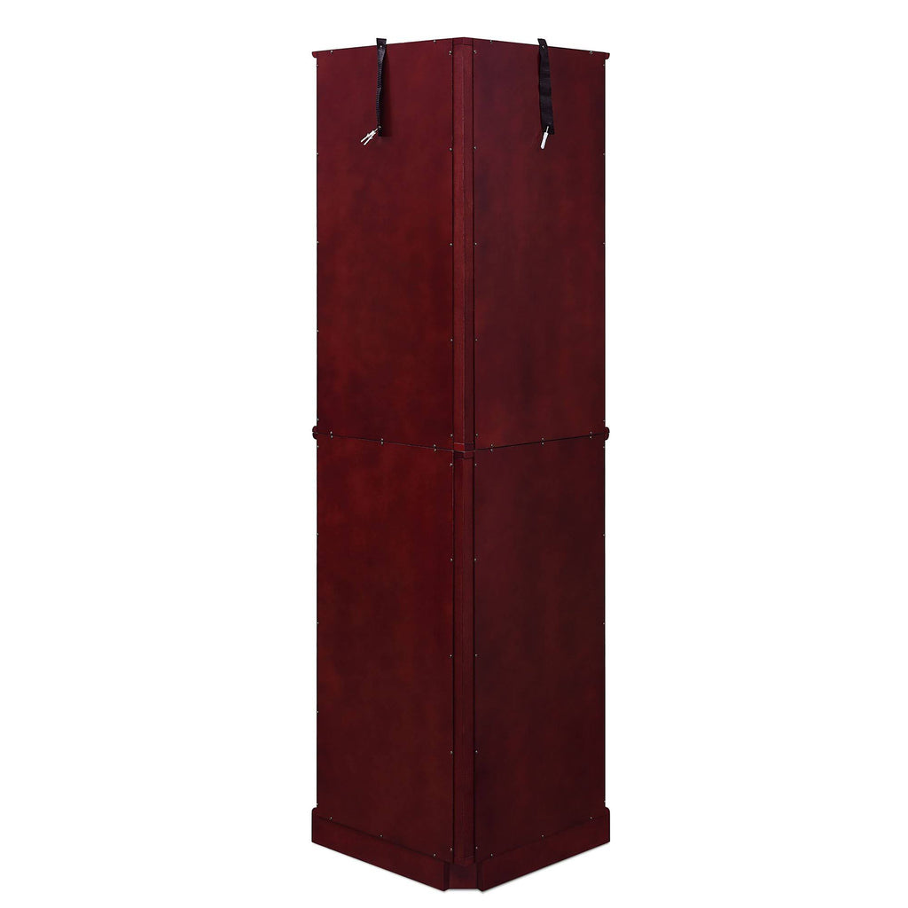 Cherry 5 Sided Lighted Corner Curio Cabinet H486
