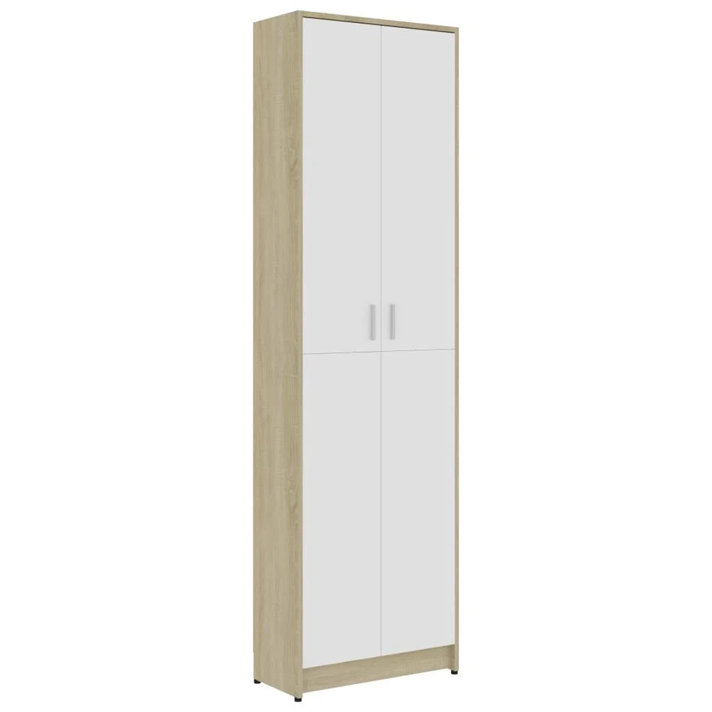 White and Sonoma Oak Hallway Wardrobe Chipboard O760066
