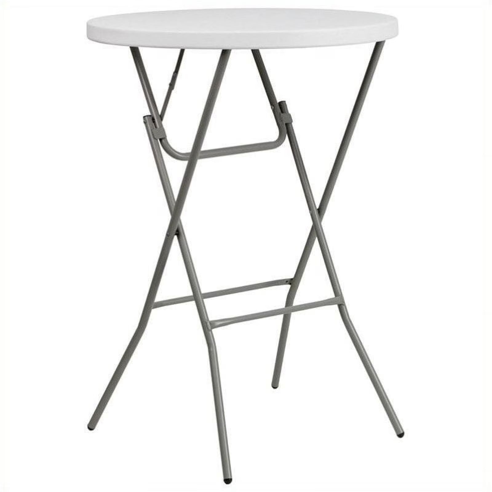 Round Granite Bar Height Folding Table in White S741