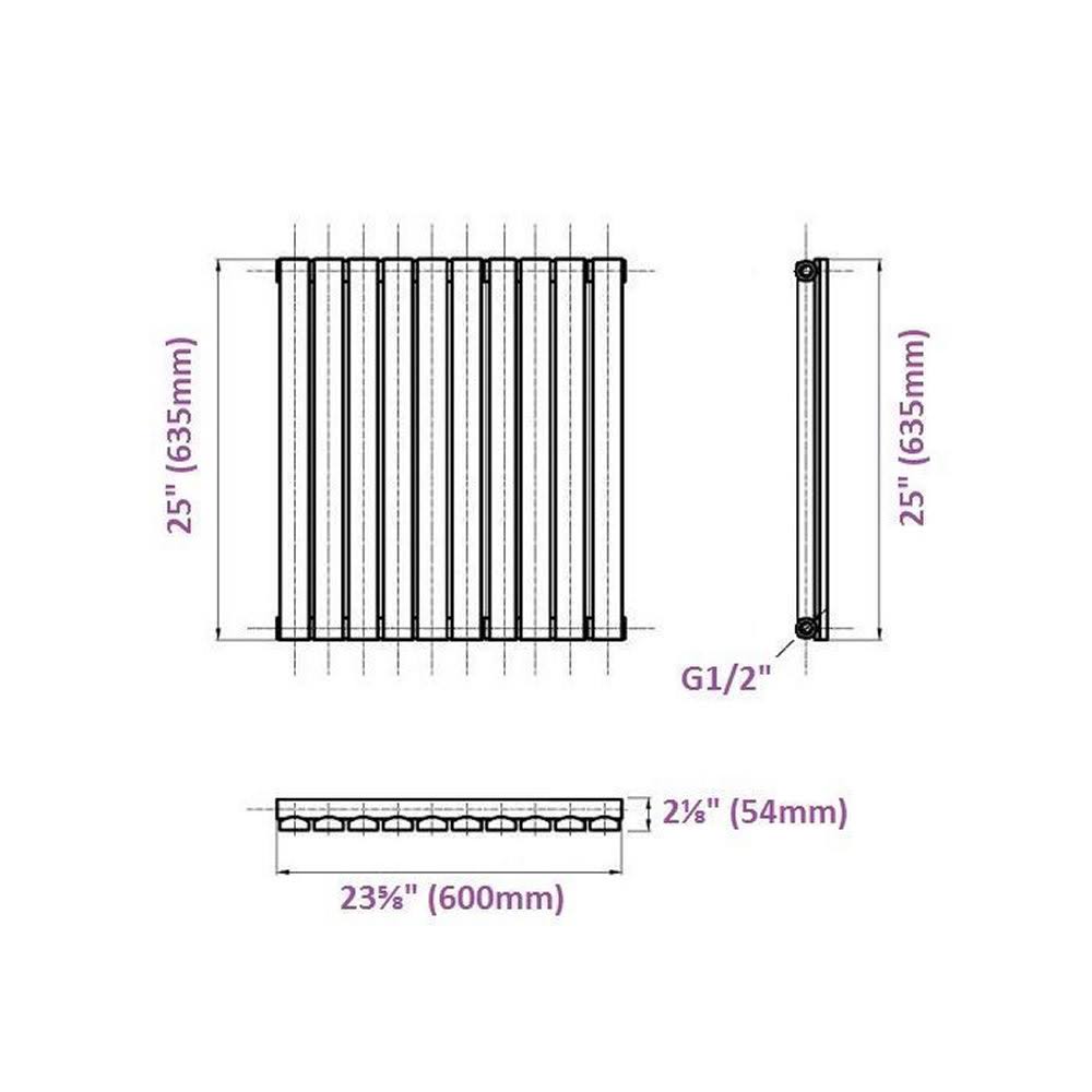 White Horizontal Flat Panel Radiator B6608