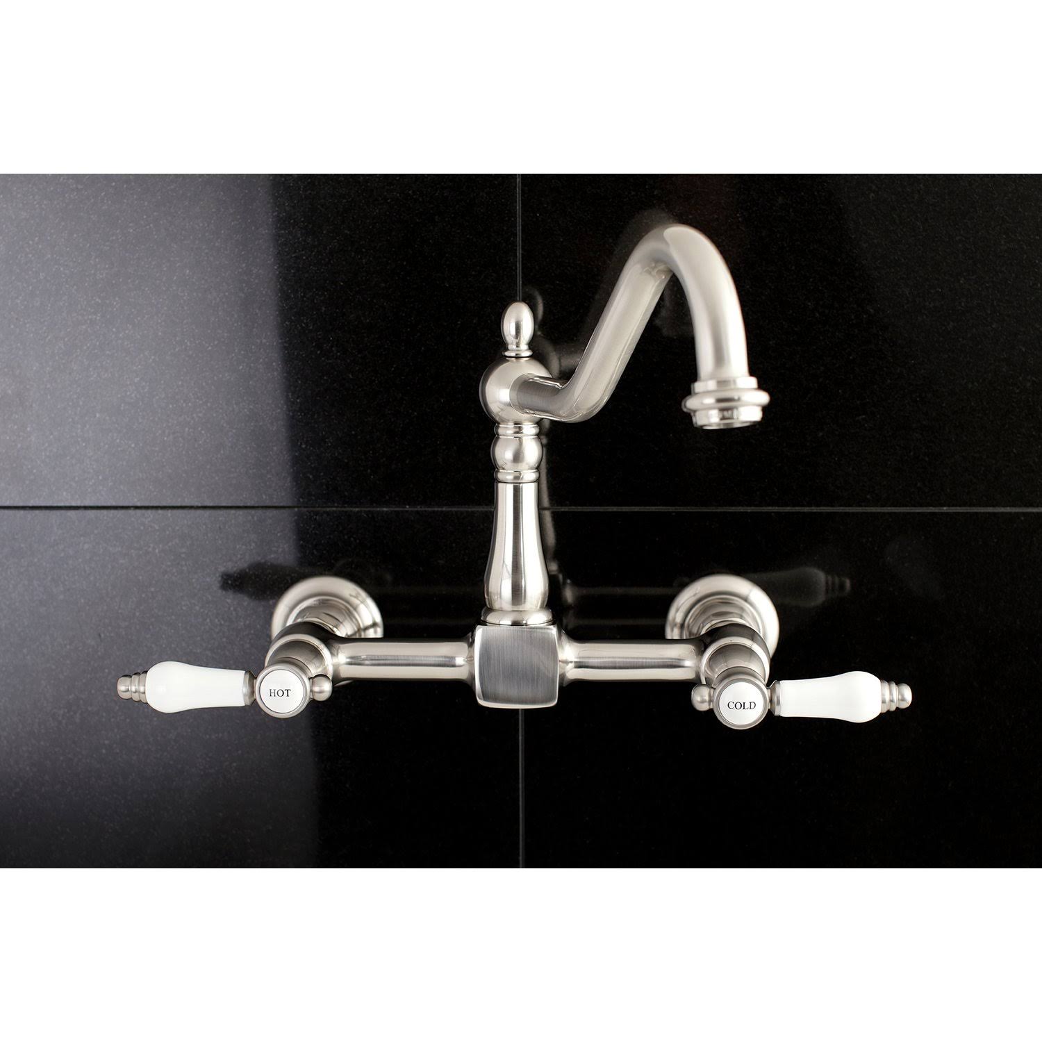 Matte Black Wall Mount Bridge Kitchen Faucet M383084
