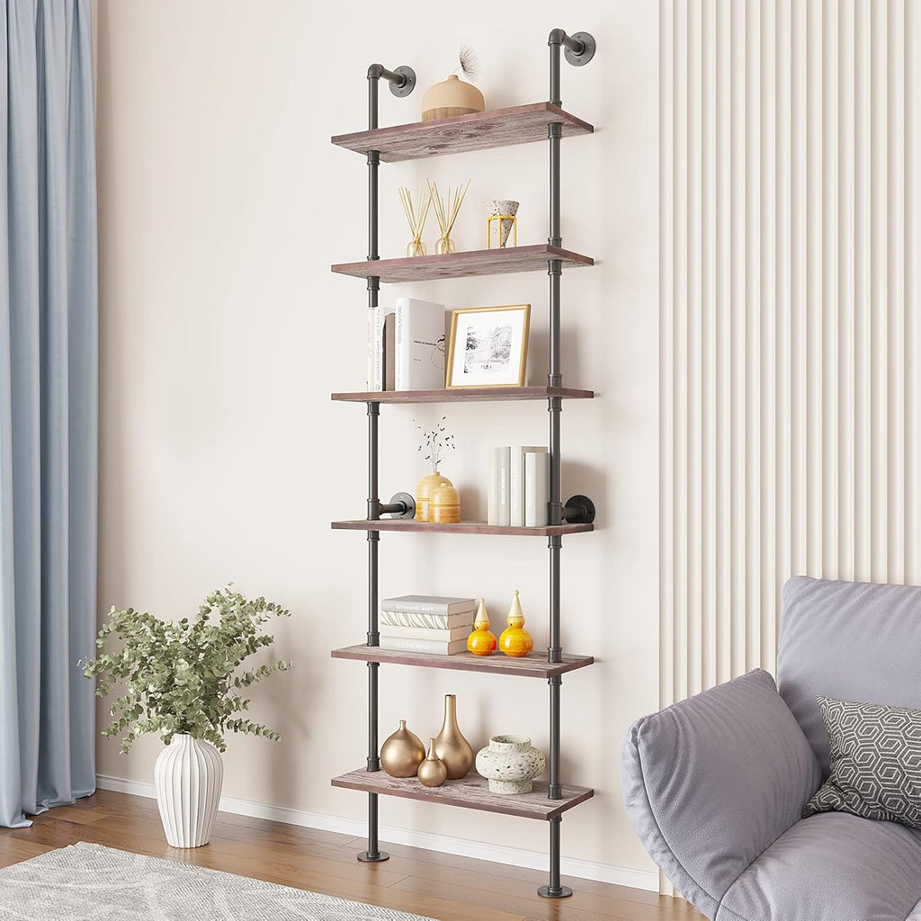 6 Tier Solid Wood Ladder Shelf Q9582
