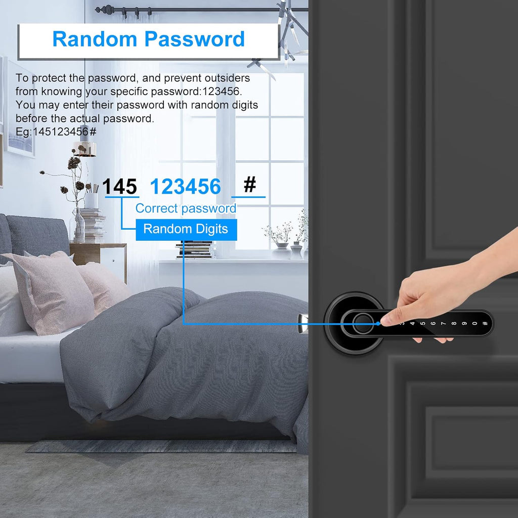 Smart Lever Door Lock with Handle Q947746