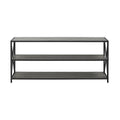 Industrial Metal and Wood 3-Shelf Bookcase Slate Gray/Black Metal L7689