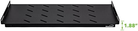 1U 19-Inch Vented Fixed Network Cabinet Shelf Pack of 2 H74890
