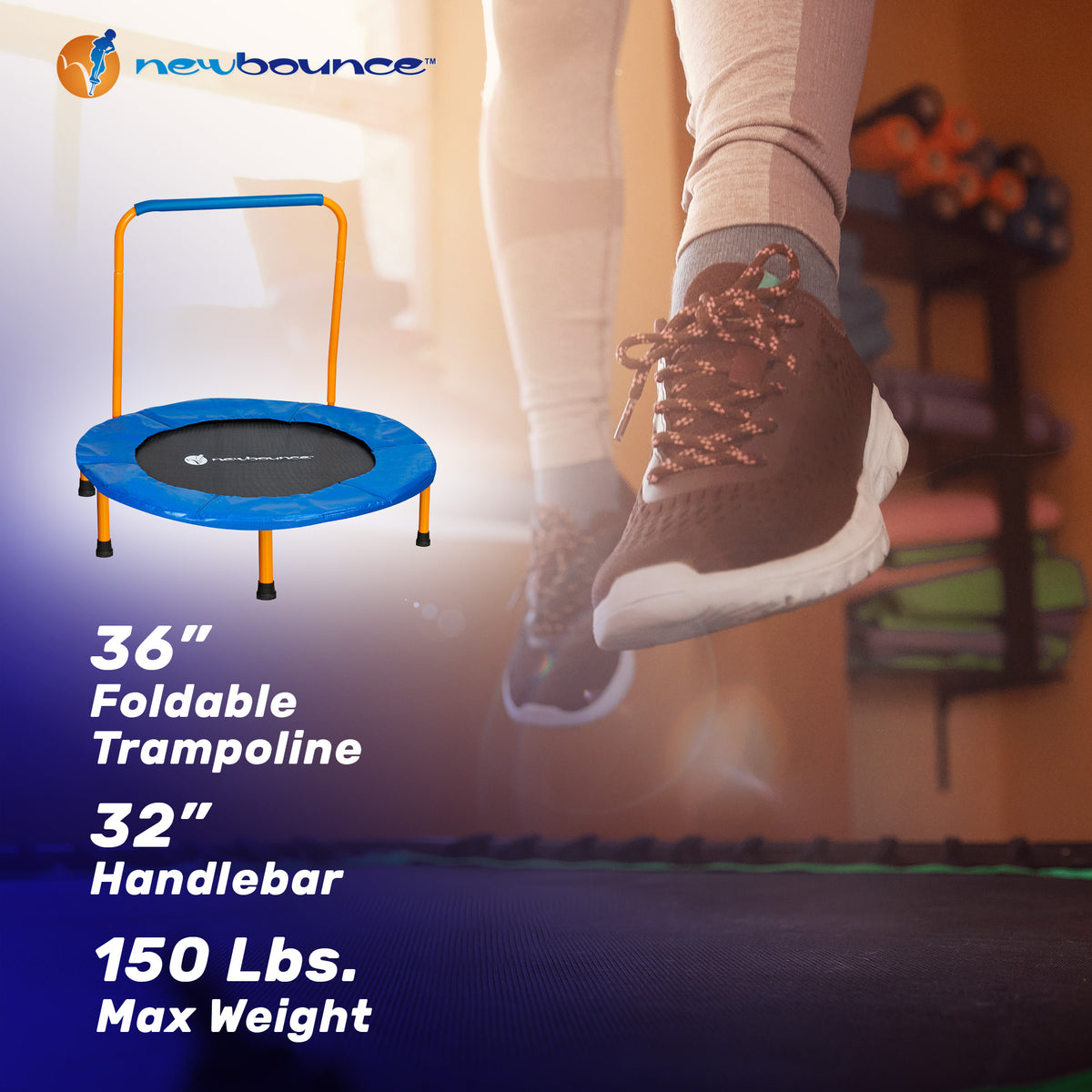 Foldable Mini Trampoline with Handlebar L620