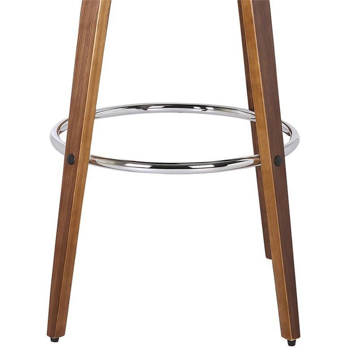 26" Faux Leather Wood Counter Stool in Brown/Walnut E222