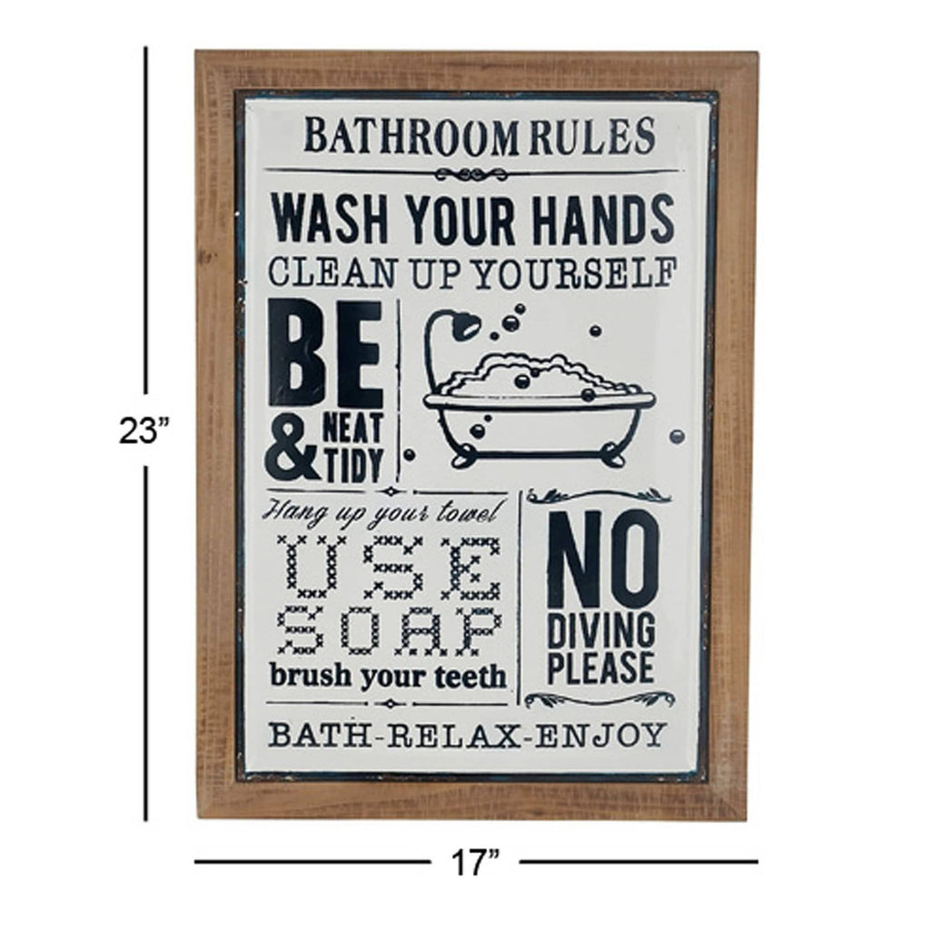 Rectangular Bathroom Rules Wall Decor T294063