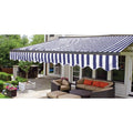 13 x 10 ft. Motorized Retractable Patio Deck Awning Blue & White B549387
