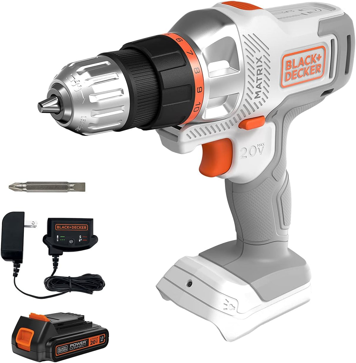 20V MAX Cordless Drill/Driver Kit, Orange, Pack of 2 H1581