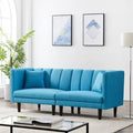Blue Linen Blend Twin Convertible Sofa X618298