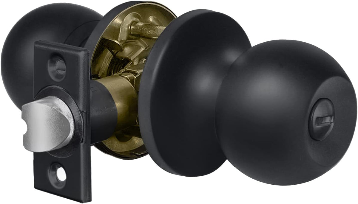 Oil Rubbed Bronze Privacy Door Knob Set, Round Ball Door Knob, All Metal G642271