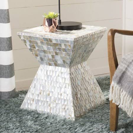 Blue Square Mosaic Accent Stool Y63697