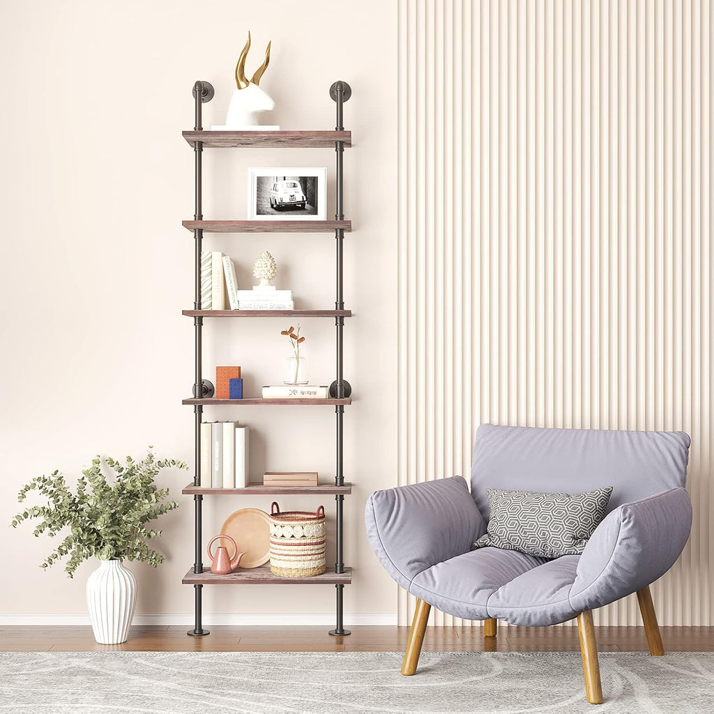 6 Tier Solid Wood Ladder Shelf Q9582