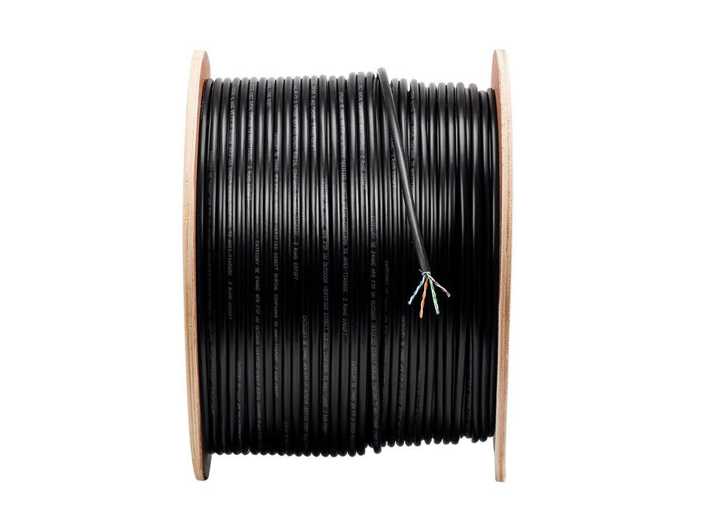 1000ft Cat5e Bulk Bare Copper STP 24AWG Outdoor Direct Burial Solid Cable L507