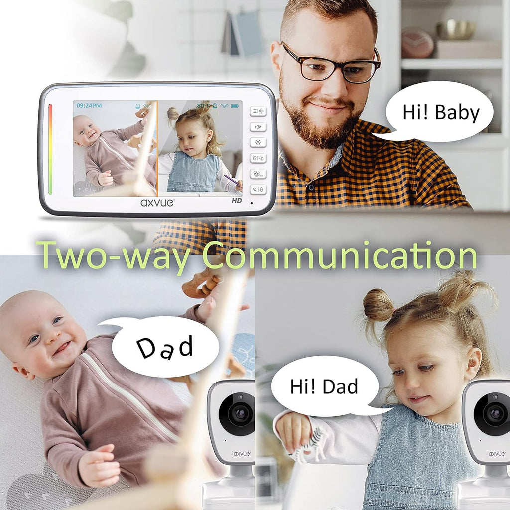 720P 5 HD Display Video Baby Monitor with 2 HD Cams S16564