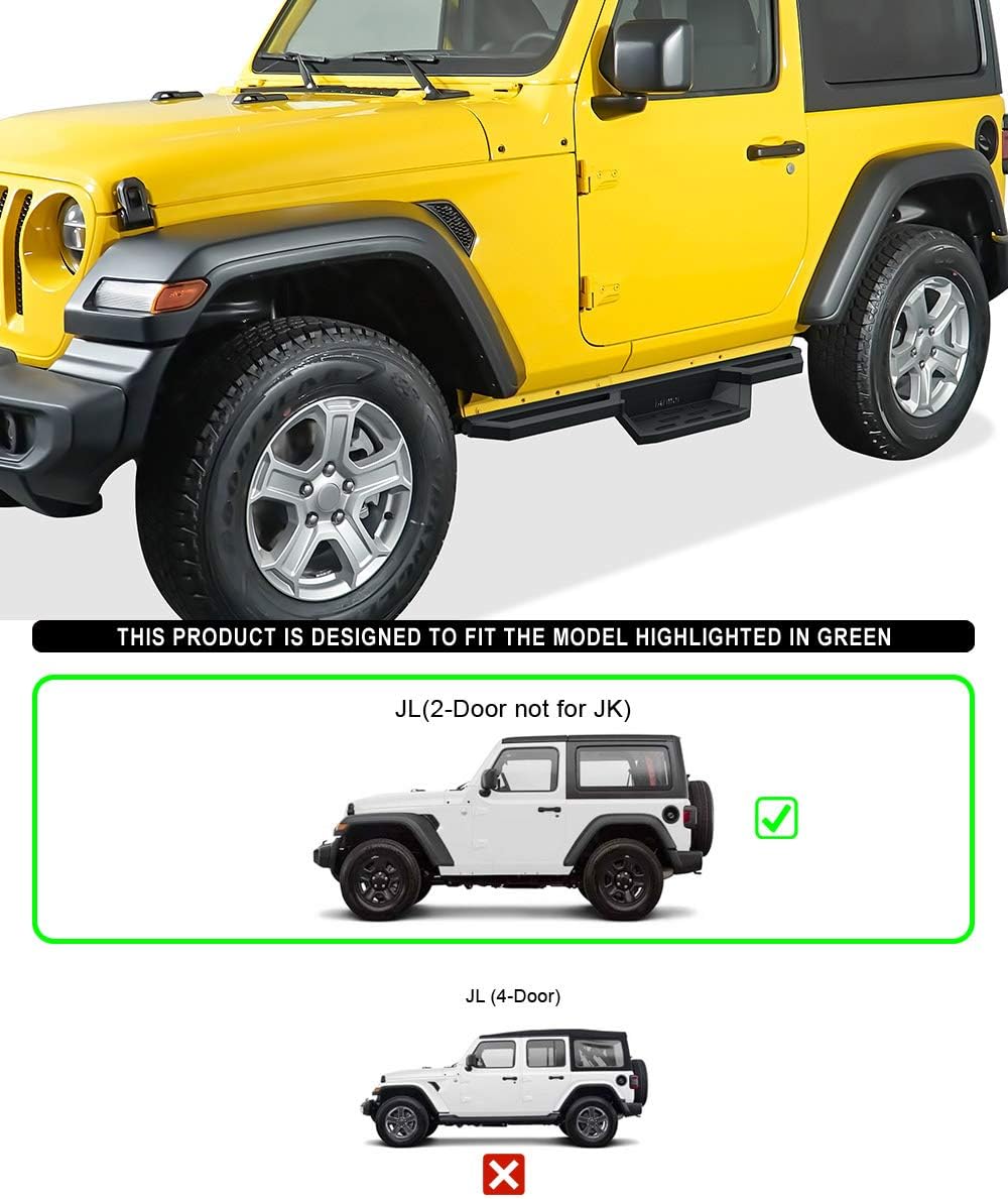 Drop Steps Running Boards Rocker Slider for Jeep Wrangler JL 2-Door A276027