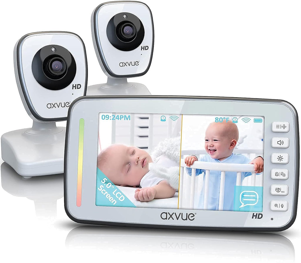 720P 5 HD Display Video Baby Monitor with 2 HD Cams S16564