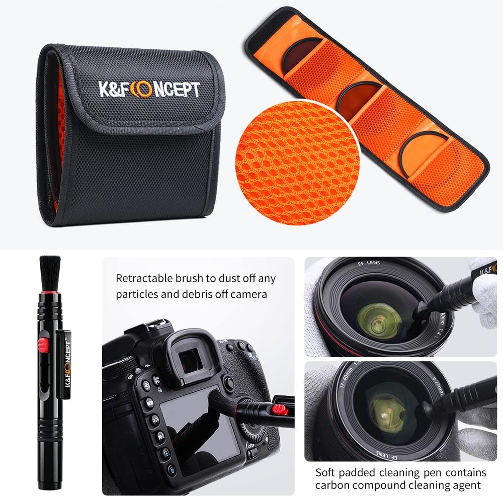 67mm UV/CPL/ND Lens Filter Kit 3 Pieces Multi-Layer Coatings with Cleaning Pen and Filter Pouch D593867