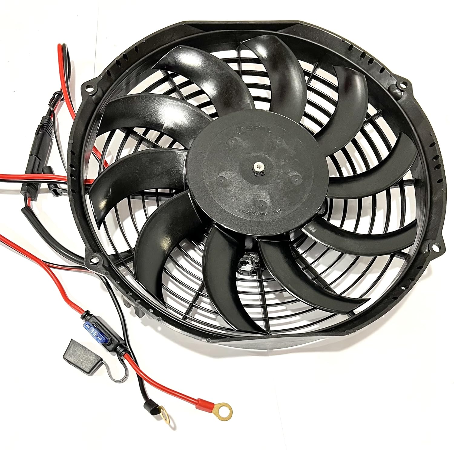 10" 12 Volt Curved Blade Puller Fan with Wire Harness Pack of 2 H263