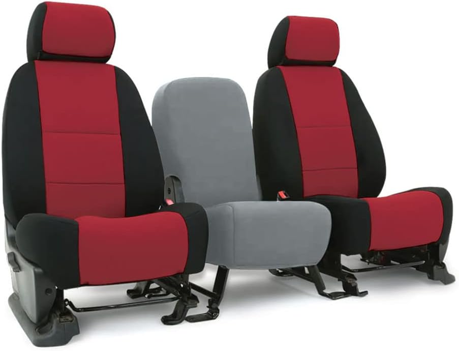 Red Rose & Black Neoprene Front Seat Covers U1058