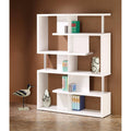 White Bookcase with Chrome Support Beams N481