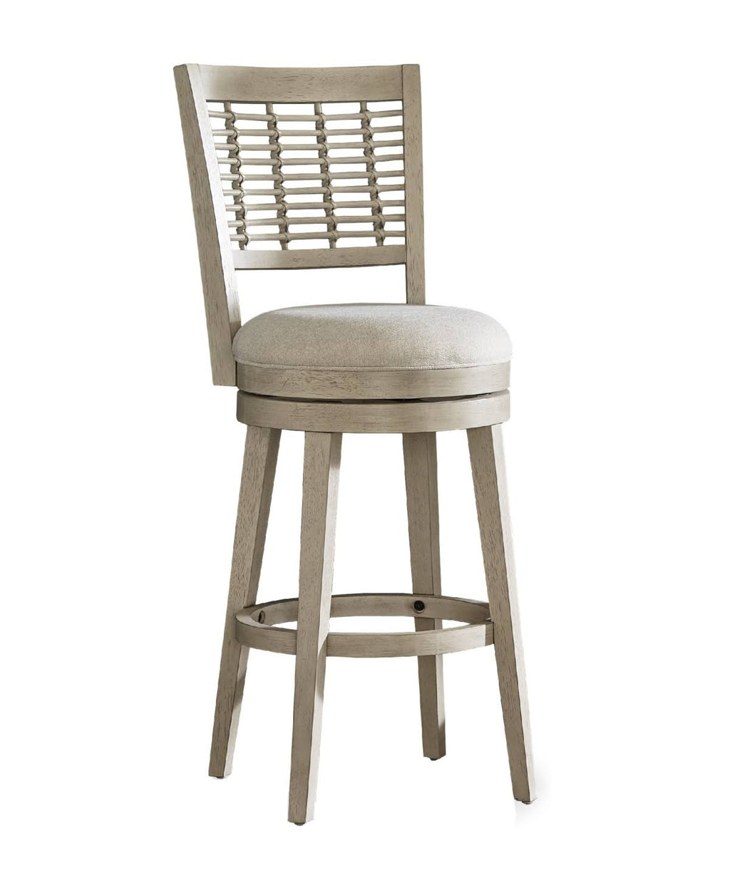 Wood Bar Height Swivel Stool, Sandy Gray T4376