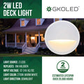 6 Pack Low Voltage 12V AC/DC LED 2W Die-Casting Aluminium Landscape Deck Light A8558