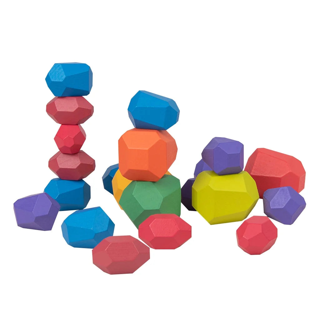 Wooden Stone Building Block Toy Stacking Game M221