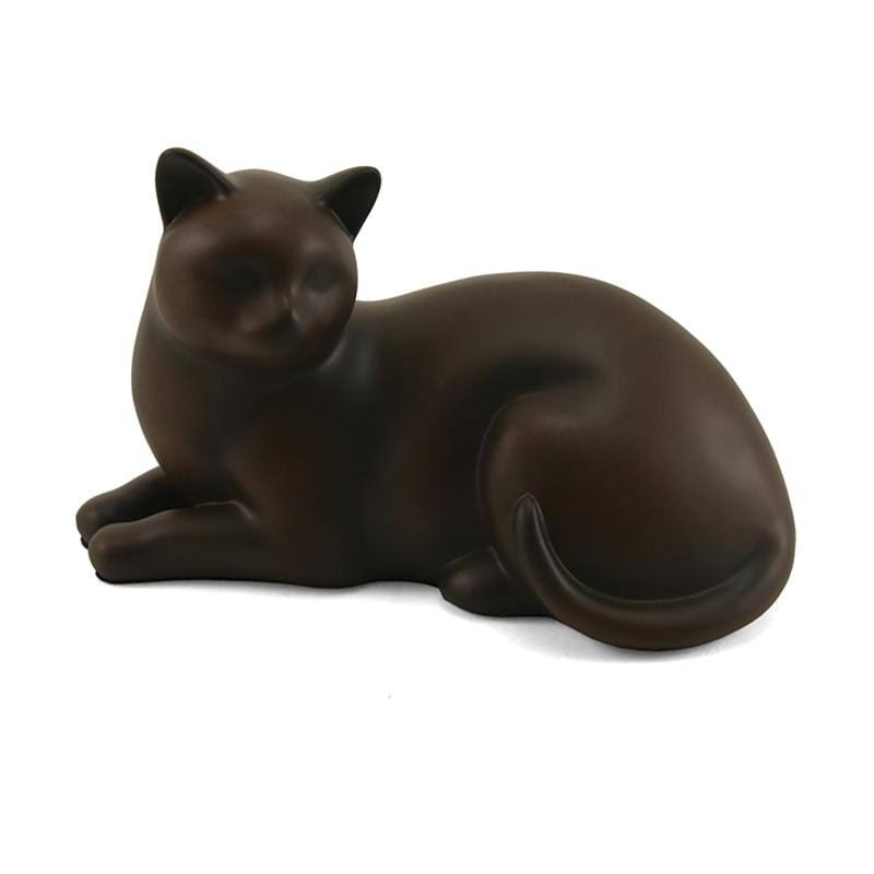 Extra Small Black Polyresin Cat Urn X5414