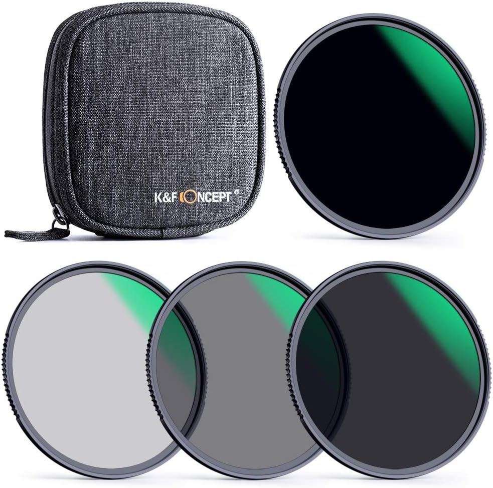 77mm Neutral Density ND4 ND8 ND64 ND1000 Filter Set with Pouch D249
