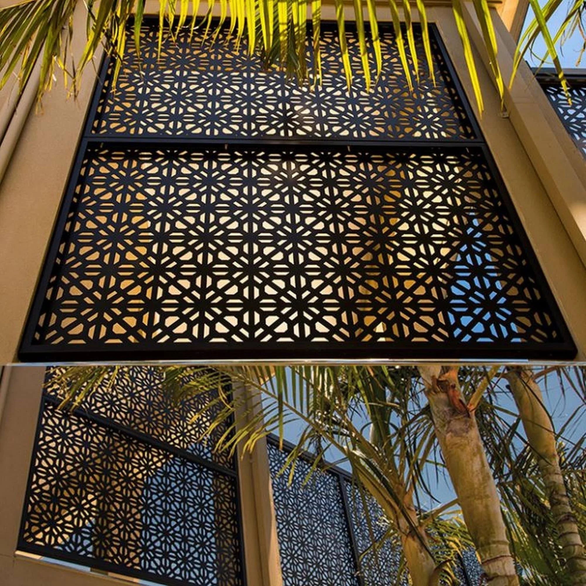 Laser Cut Metal Privacy Fence Screen - 3pcCombo/75 x 48 W5323