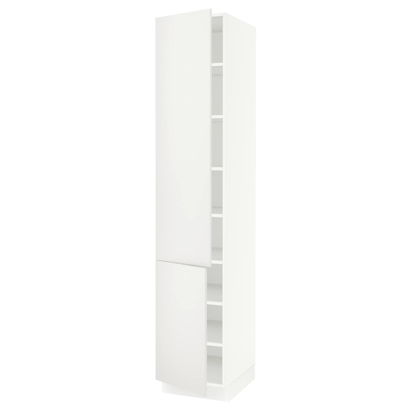 White High Cabinet with Shelves, 2 Doors U826