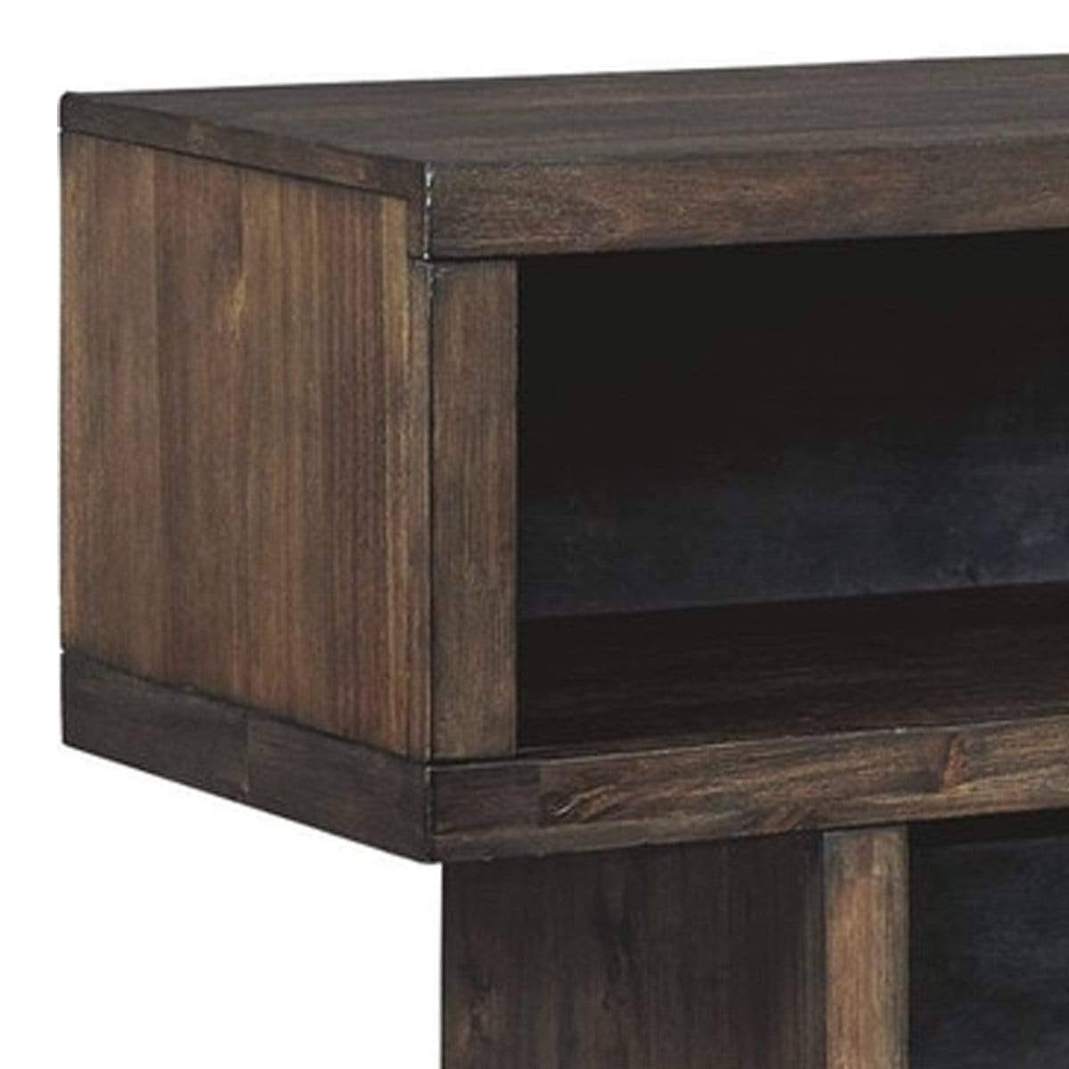 Brown 4 Open Shelf Storage Server with Round Tapered Legs Q21326