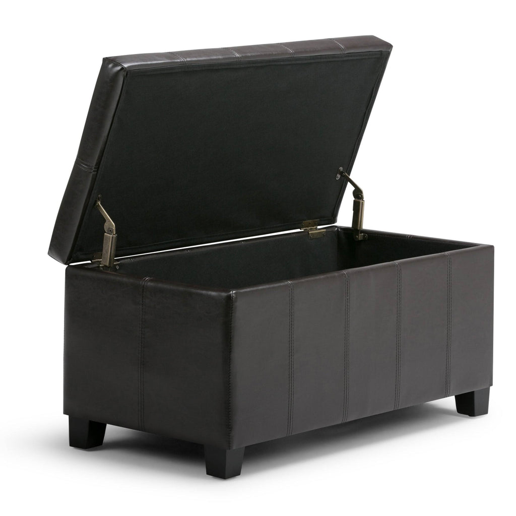 Black Storage Ottoman Bench O135299