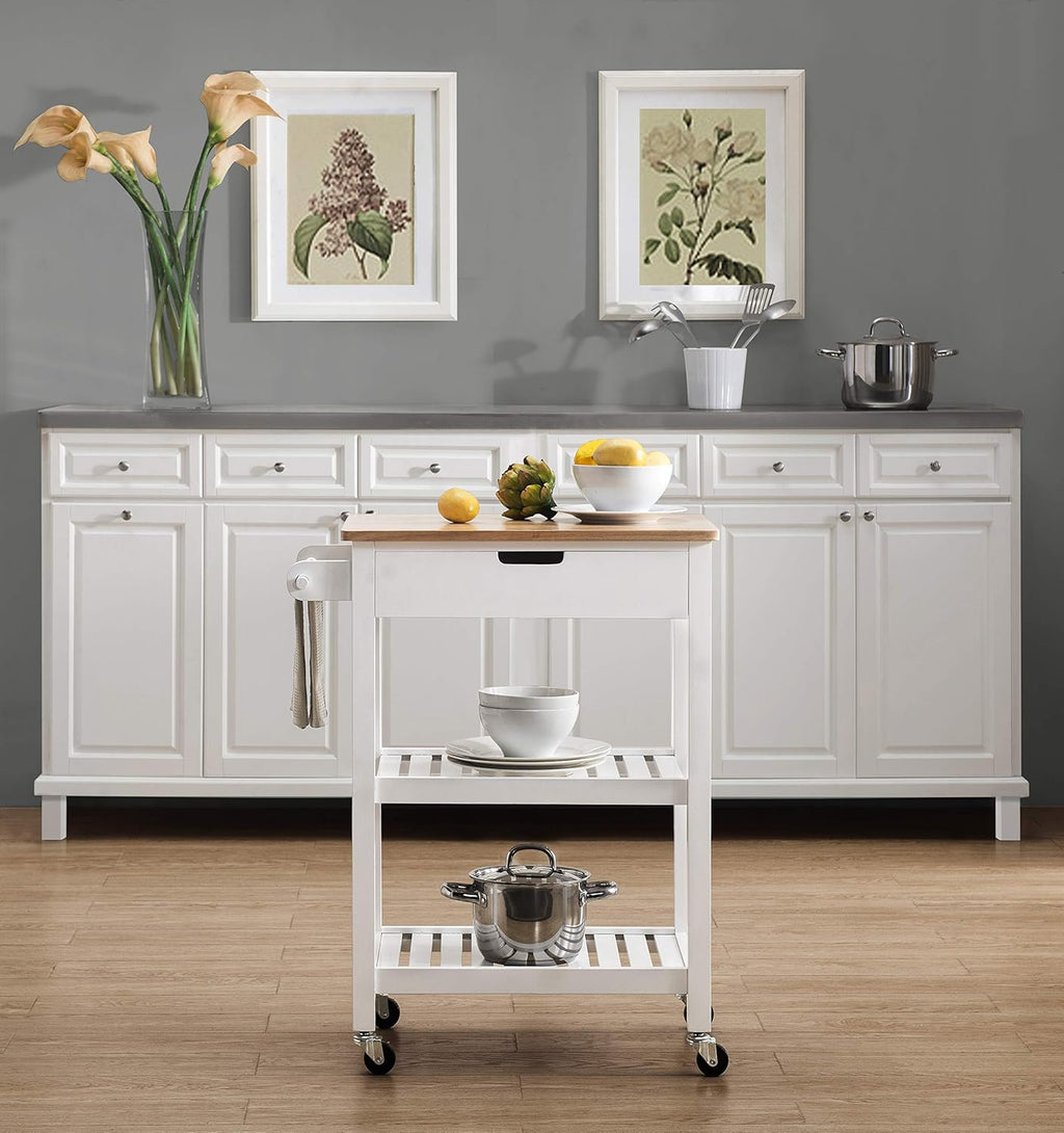 White Kitchen Cart V731336