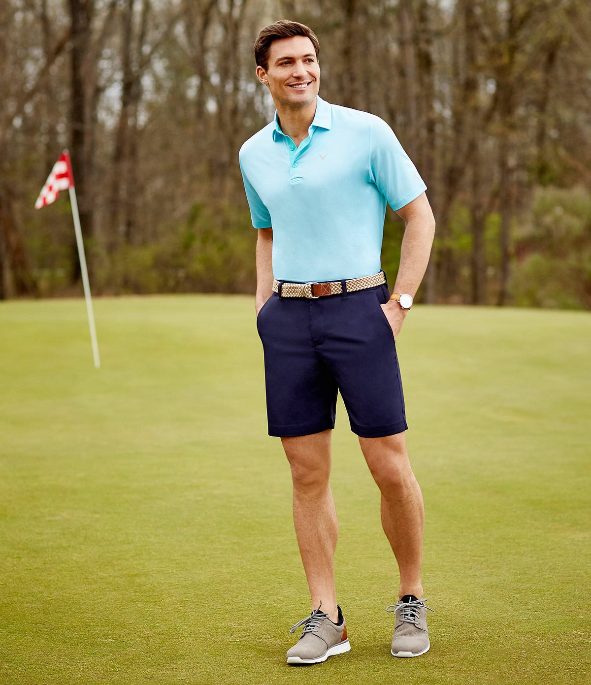 Classic Flat-Front 10 Inseam Golf Shorts F925190