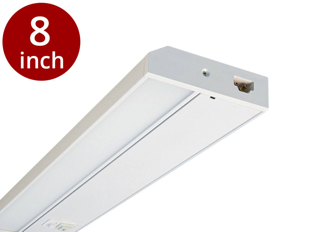 8 in. LED Under Cabinet Light Bar 6W 400 Lumens 2700K 3000K 4000K 120V White N8771