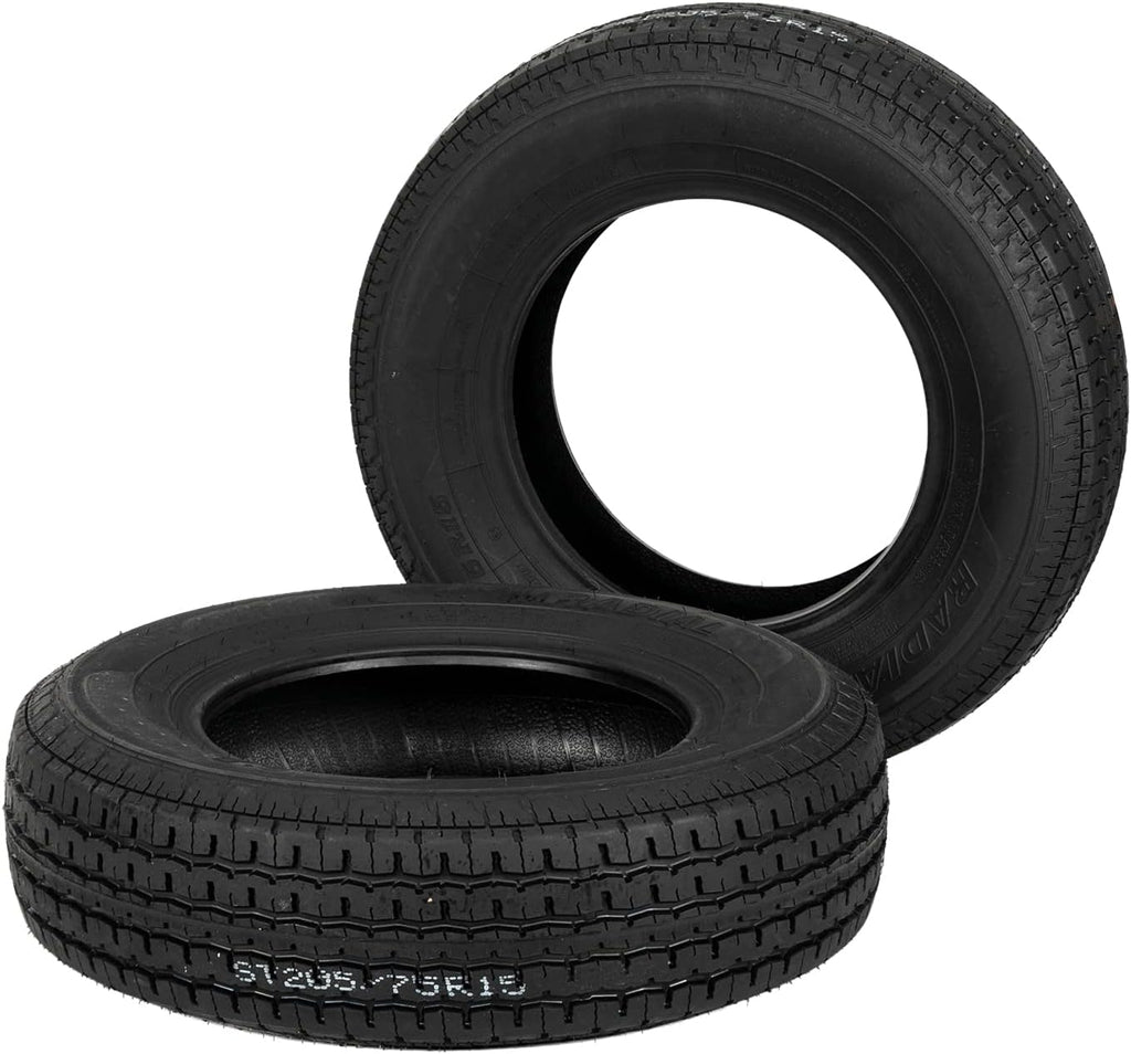 2PCS ST205-75R-15 Trailer Tire Load Range D 8PR Tubeless Tires U3207