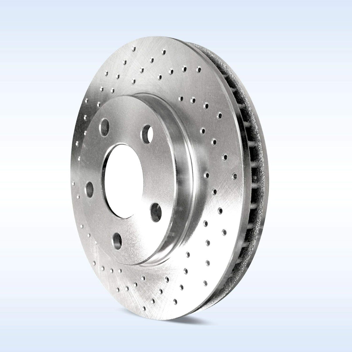 Rear Silver Zinc Cross Drilled Brake Rotors Kit + Semi-Metallic Brake Pads I23818