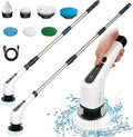 White Cordless Electric Spin Scrubber with 7 Brush Heads, Adjustable Handle, Pack of 2 B13700