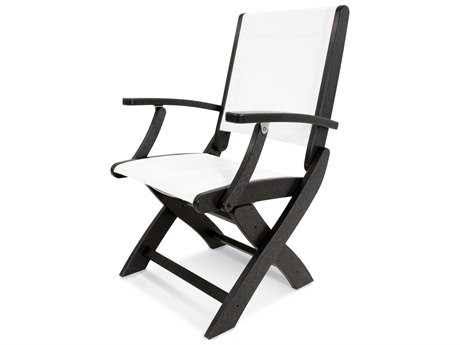 Slate Grey / Navy Blue Sling Folding Chair I1163