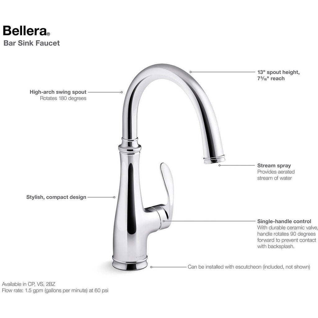 Polished Chrome Bar Sink Faucet S598625