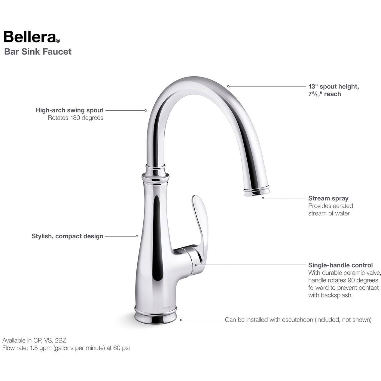 Polished Chrome Bar Sink Faucet S598625