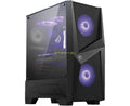 Black Mid Tower Gaming Computer Case with Tempered Glass I8422