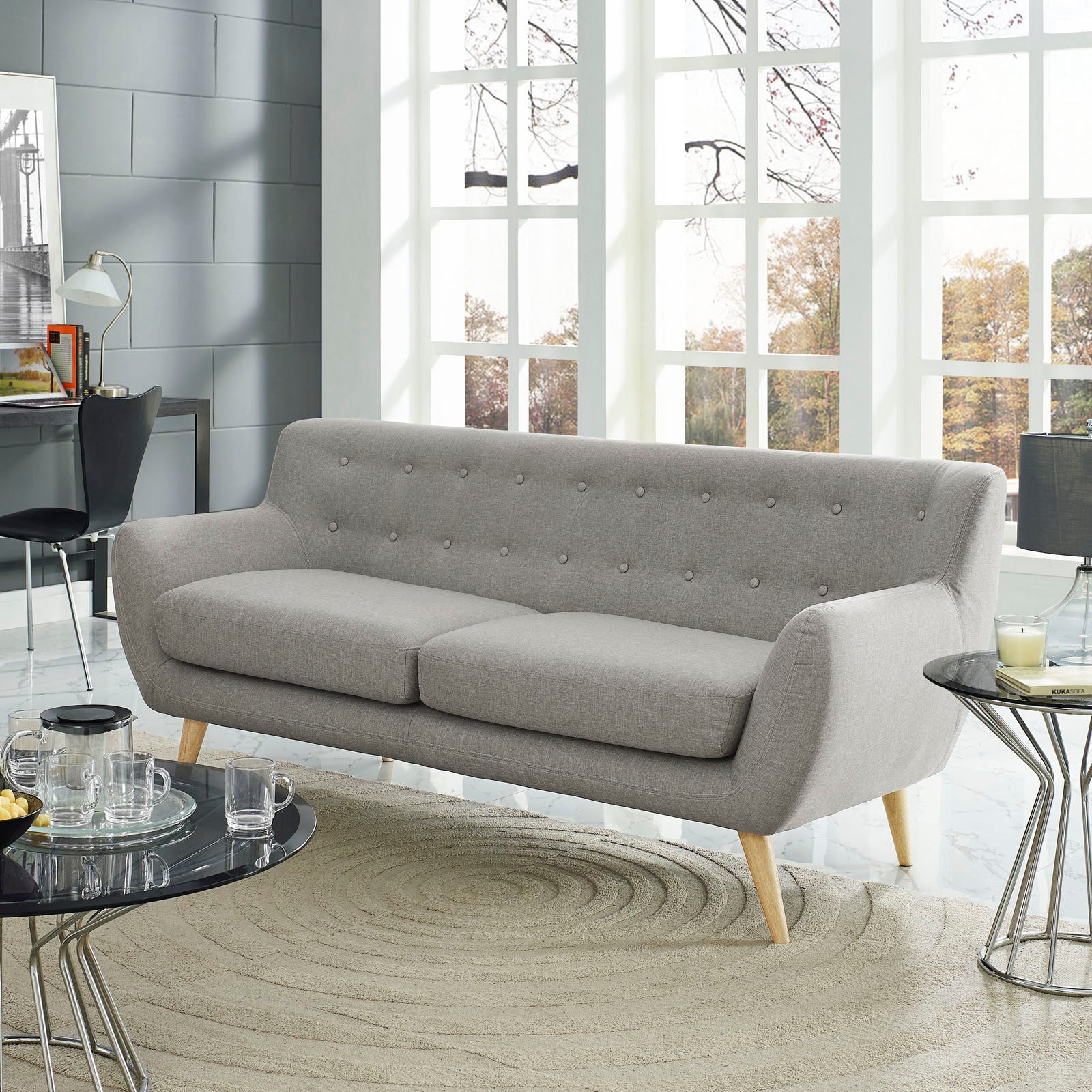 Grey Fabric Sofa M19458