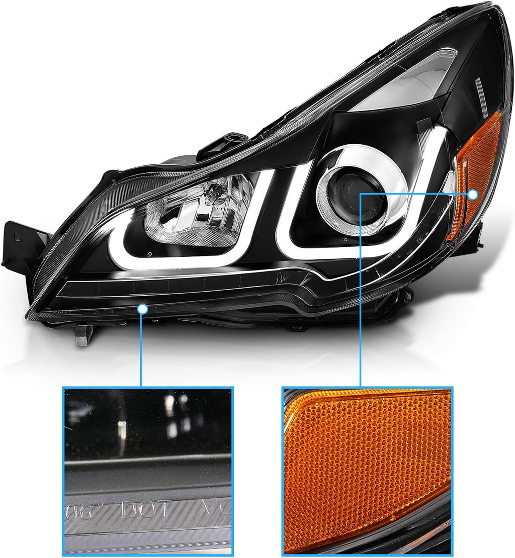 Black Dual LED Bar Projector Headlights R884