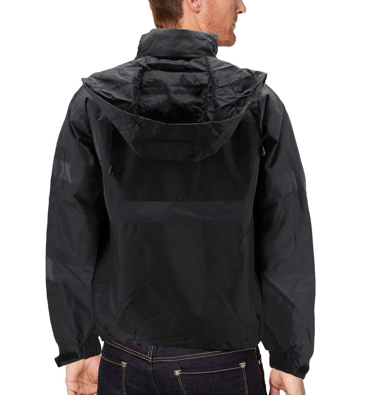 Mens Black High Visibility Water Resistant Reflective Work Jacket Z45383